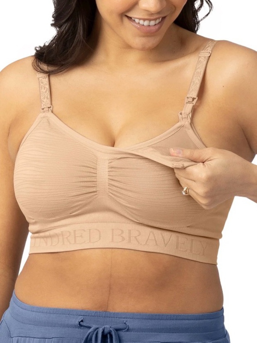 Kindred Bravely Sublime Hands-Free Pumping & Nursing Bra Size 1X B-D Cup Beige